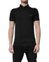 Dolce & Gabbana Dark Gray Logo Plaque Cotton Men Polo Shirt T-shirt